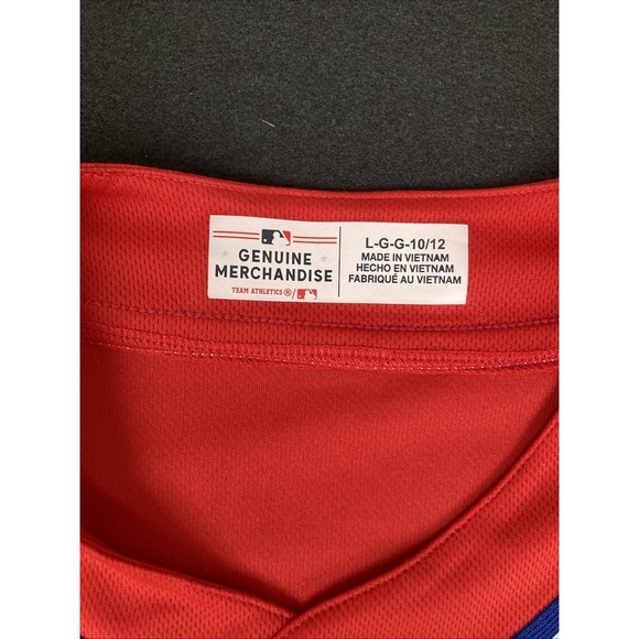 Genuine Merchandise Kid Team Athletics L 10/12 Philadelphia Phillies Red Jersey - Picture 3 of 9